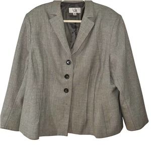 LE SUIT WOMAN GRAY THREE BUTTON PLEATED FRONT BLAZER SIZE 22W